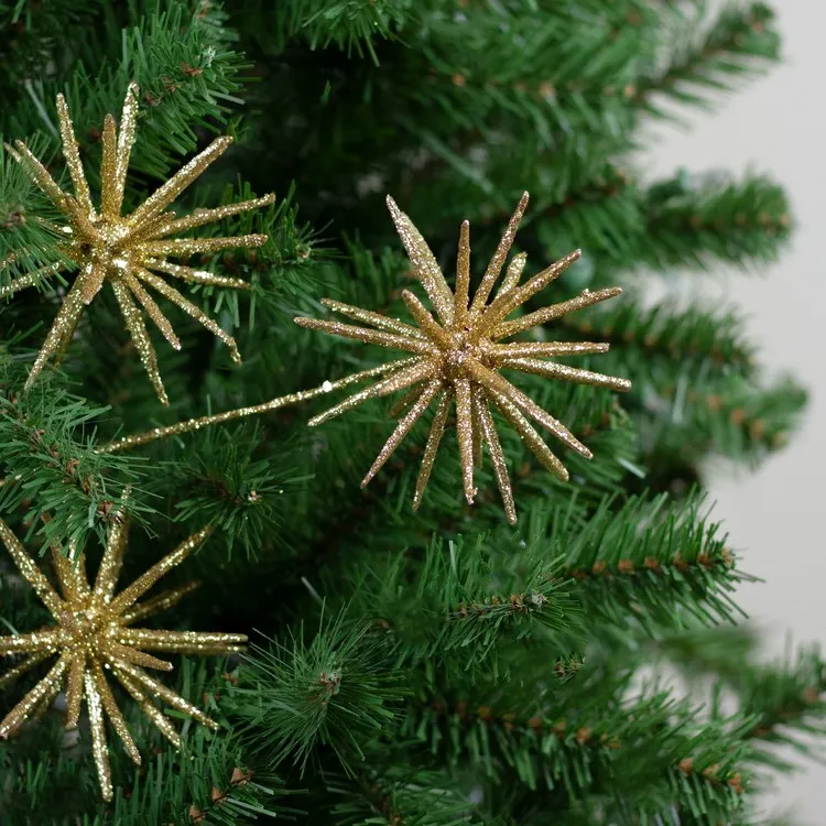 24" Gold Glittered and Shiny Starburst Artificial Christmas Spray