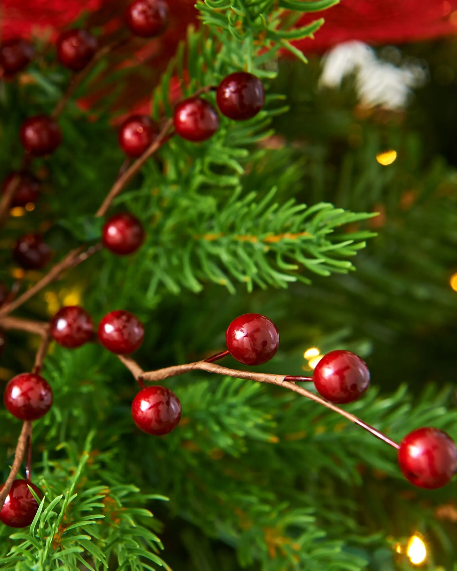 Deep Red Berry Christmas Tree Spray, 45 cm
