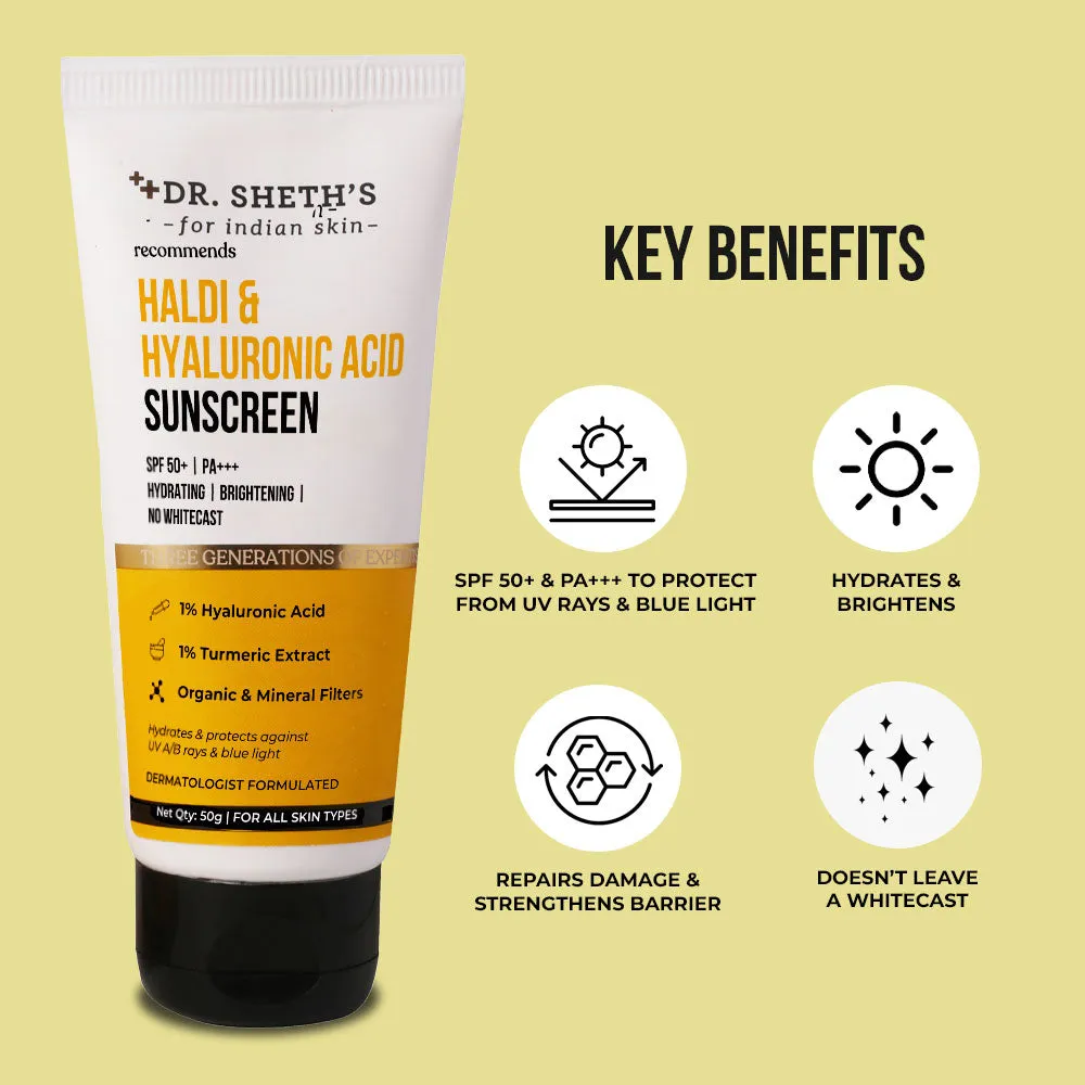 Haldi & Hyaluronic Acid Sunscreen - 50gm