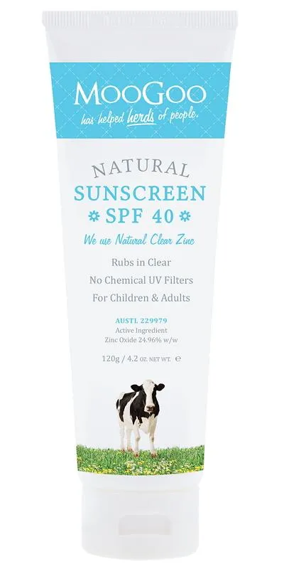 MooGoo Clear Zinc Sunscreen SPF 40 AUSTL 334457 120g